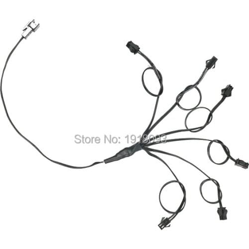 EL Wire Connectors Accessories One in Six Splitter one Male Connector with 6 Female Connectors