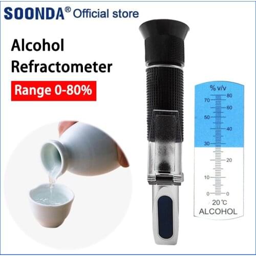 0-80%Alcohol Refractometer for spirits Liquor Brewing Alcohol Content Meter Tester Alcohol Concentration Detector Measuring tool