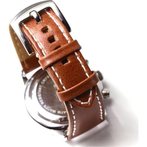 High Quality Genuine Leather Watchbands 24mm Brown Women Men Cowhide Leather Watch Band Strap Belt Watch Accessories Replacement