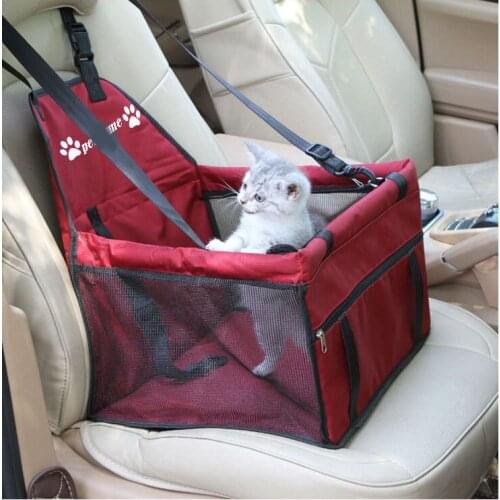 Travel Dog Car Seat Cover Folding Hammock Pet Safe Carrier Hanging Bag Carrying for Cats Dogs with Clip-On Safety Leash