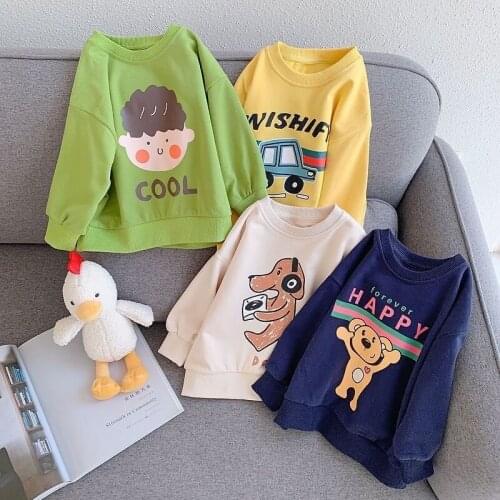 Infant Kids Baby Girls Boys Tops Hoodie Childrens Long Sleeve Cartoon Print Sweatshirts Casual Spring Autumn Tops Clothing