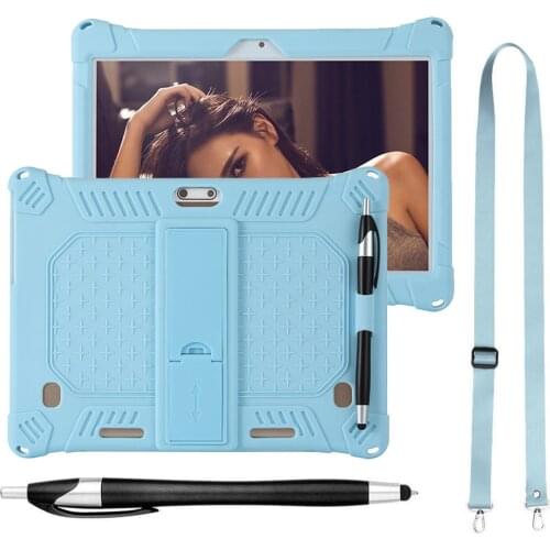 Universal Shockproof Silicone Cover For 10 10.1 Inch Android Tablet PC With Holder Hanging strap Tablet Protect Case Accessories