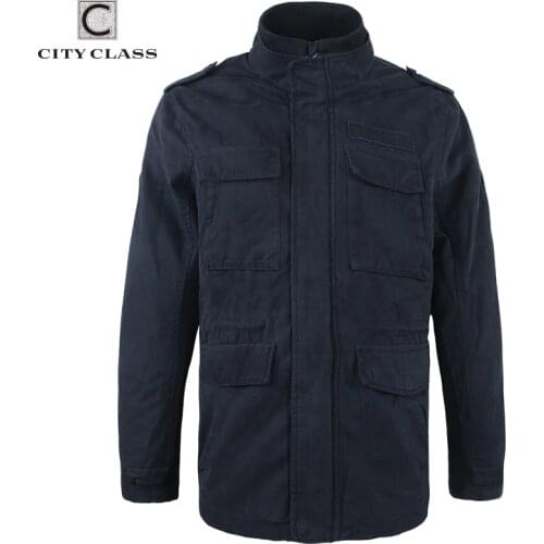 CITY CLASS Brand Mens 100% Washed Cotton Windbreakers Casual Loose Stand Collar Multi-colors Badges Men Jackets Coats Cool 3799