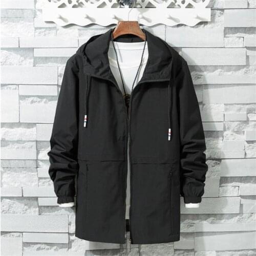 2021 Spring autumn jacket male thin layer men high quality casual windbreaker windbreaker hooded jacket men coat 7XL 8XL