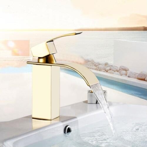 Vidric New Arrivals Bathroom Faucet hot and cold Square Brass Basin Faucet Waterfall Sink Faucet Single Handle water tap