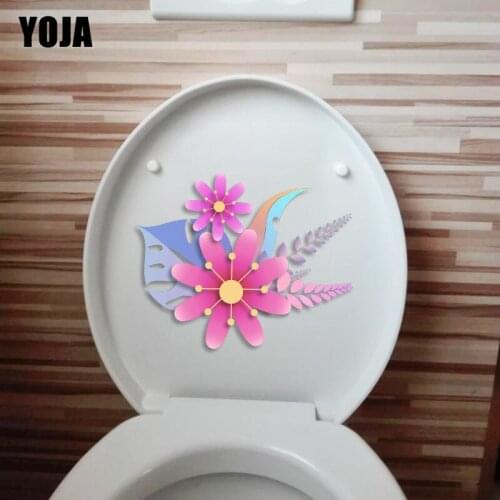 YOJA 22*18CM Color Paper Cut Flower Creative Home Room Wall Decor WC Toilet Sticker T1-0613