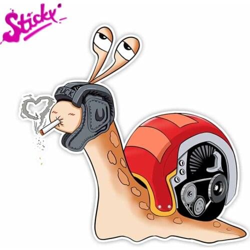 Funny Smoking Snail Anime Car Sticker Decal Decor Cover Scratches Motorcycle Off-road Laptop Trunk Guitar PVC Vinyl Stickers