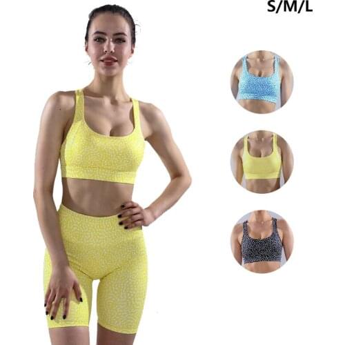 Next Skin Nude Nylon Body Fitness Yoga Wear Dot Sports Bra Beautiful Back Running Five-point Shorts Set Women Pure Color Suit