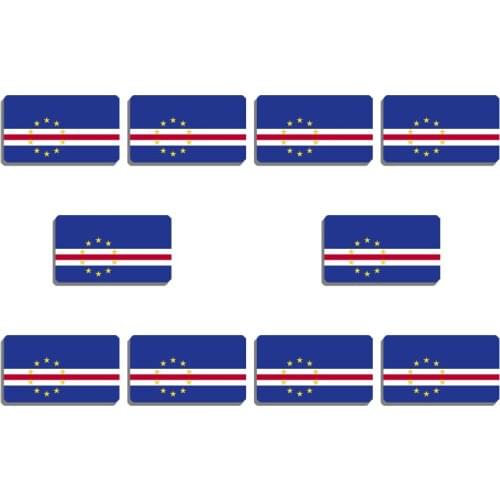 10Pcs/Set Cape Verde National Flag Brooch Acrylic Lapel Pin For Women And Men Patriotic Backpacks Clothes Decor Party Badges