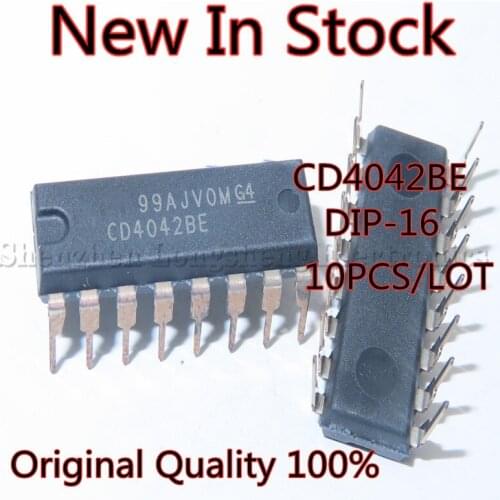10PCS/LOT NEW CD4042BE DIP-16 Transparent Latch/Logic Chip