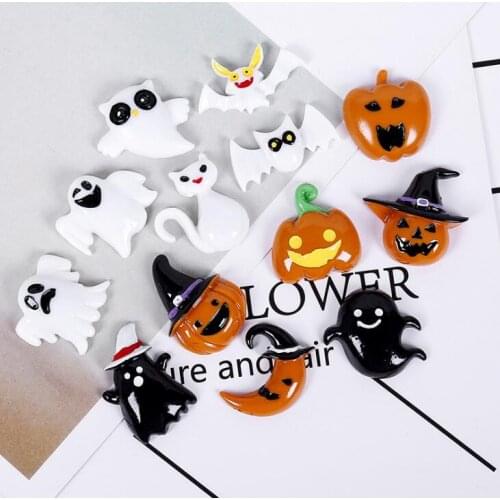10pcs/lot Cute Resin for Halloween Party for Hair Bow Center, Phone Deco DIY