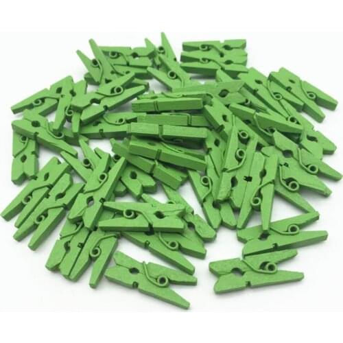 1000pcs Green Color Mini 25mm Wooden Pegs Clothes Pins Clothespins Card Holder Wedding Crafts Scrapbooking
