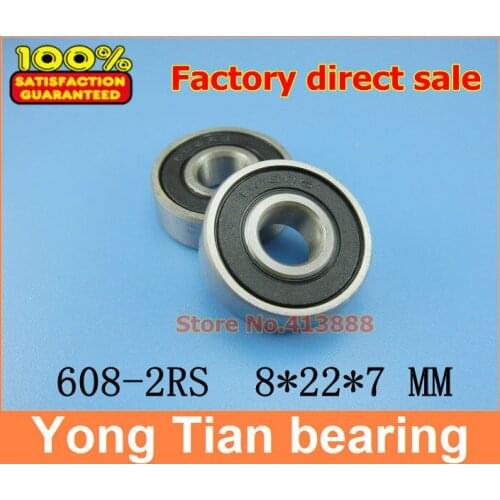 1000pcs/lot free shipping Wholesale deep groove ball bearing double rubber sealing cover 608-2RS mm