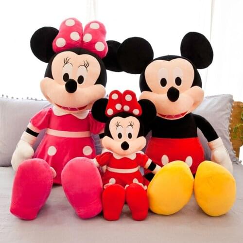 30-100cm Disney Couples Kawaii Mickey Mouse Minnie Plush Toys Children Gifts Plush Toys Dolls Birthday Gifts For Children Girls