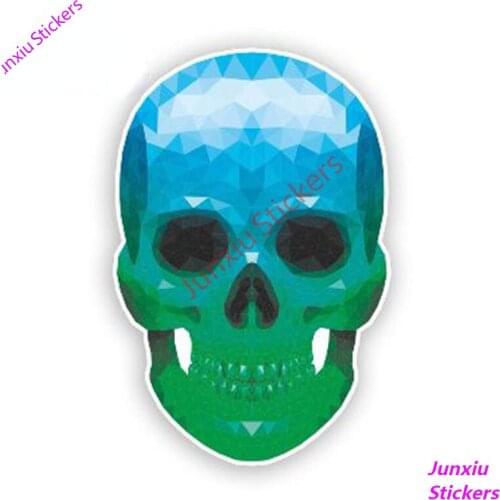 3D Car Styling Geometric Skull Creative Vinyl Stickers Scary Halloween Decals for Bumper Window Scratch-Proof Exterior PVC13x9cm