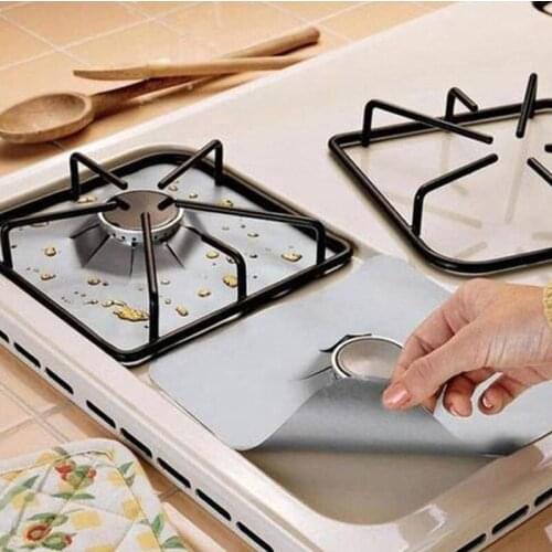 4Pcs/Set 27*27Cm Reusable Gas Cover Stove Burner Mat Temperature Anti-fouling Oil Protector Pad Liner Cleaning Kitchen Tools