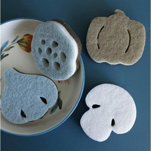 4PCS Creative Multi-functional Cat Sponge Kitchen Washing Cloth Car Washing Glass Washing Sponges Strong Decontamination Pads