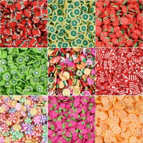 500g/Pack 5mm Fruit Mixed Slice Nail Art /Slices/Slime Charms /Polymer Clay for Girls DIY Crafts Tiny Cute Plastic Mud Particles