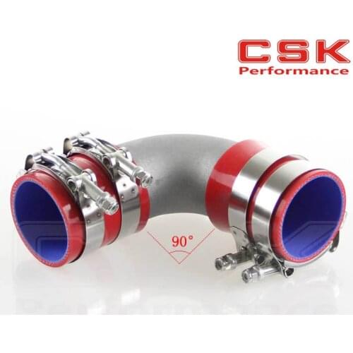 76mm 3" Cast Aluminum 90 Degree Elbow Pipe Turbo Intercooler+ silicone hose kit RED