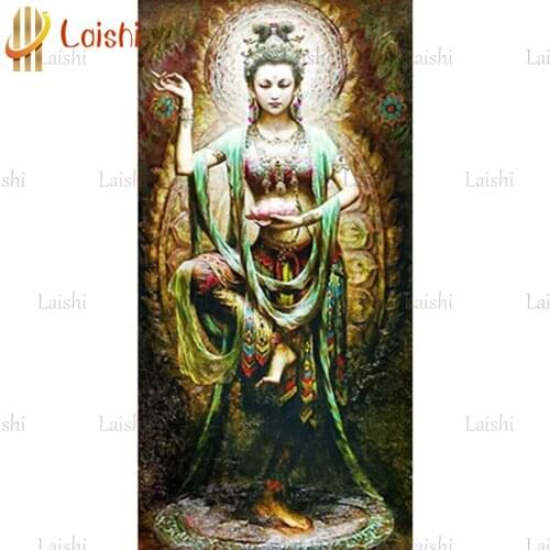 Diamond Embroidery Buddhist Goddess 5D Diy Diamond Painting Cross Stitch Kits Diamond Mosaic home Decoration Christmas Gift
