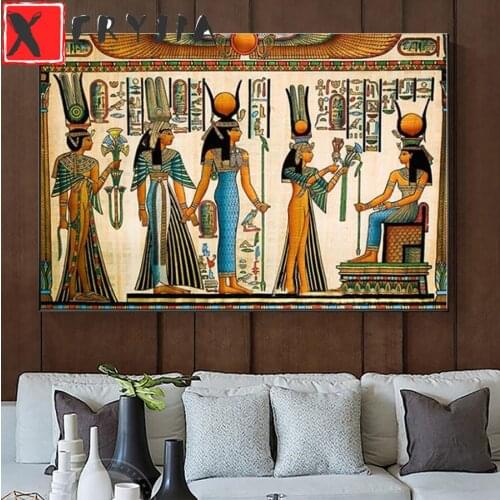 Diy Diamond Painting Retro Egyptian King Tut Queen 5D full round square Drill mosaic diamond embroidery Egypt Wall Art puzzle