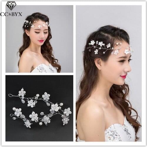 CC Wedding Jewelry Hairbands Headbands Flower Crystal Engagement Hair Accessories For Bridal Princess Headdress Handmade ts008