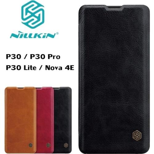 Huawei P30 Cover Nillkin QIN Leather Case Card Pocket Wallet Bag Protection Flip Cover for Huawei P30 Lite Nova 4E / P30 Pro