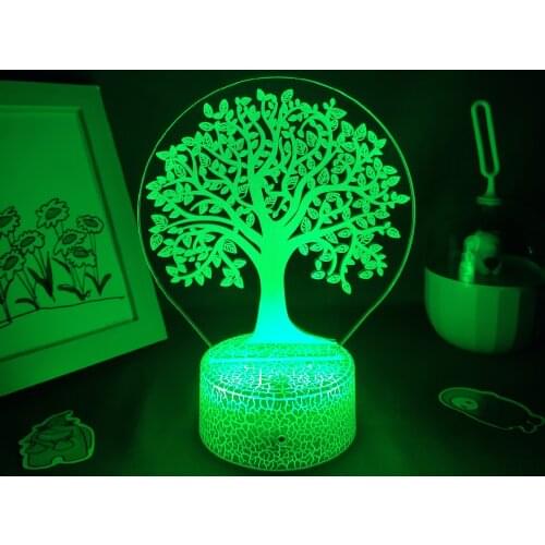 Evergreen Tree 3D Lava Lamps LED RGB Neon Acrylic Touch Night Lights Cool Colorful Gift Bedroom Bedside Table Desktop Decoration
