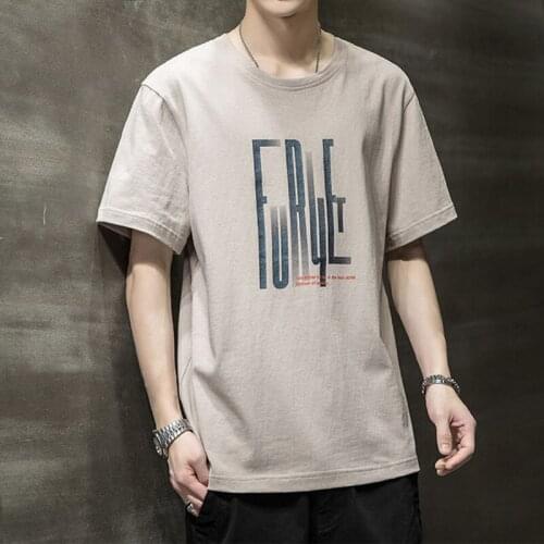 100% cotton mens short-sleeved t-shirt loose trend 2021 new summer cotton t-shirt top clothes bottoming shirt mens