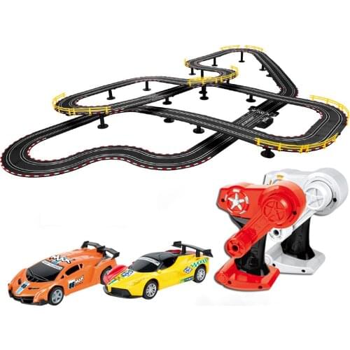 1:43 Track Racing Slot Car Electric Track Car Remote Control Hand Rolling Power Generation Track Car A36-17 Childrens Gifts