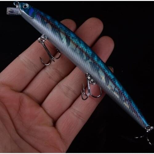 Hot Sale 1pcs 13cm 15g Big Long Floating Fishing Minnow VIB Sea Fishing Lure Bait 3D Eyes Strong Hook Lure For Sea Fishing Pesca