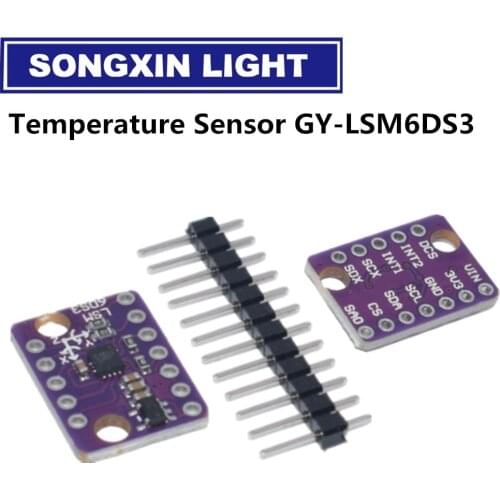 GY-LSM6DS3 Accelerometer Gyro Embedded Digital Temperature Sensor Board SPI IIC I2C Interface Breakout Module LSM6DS3