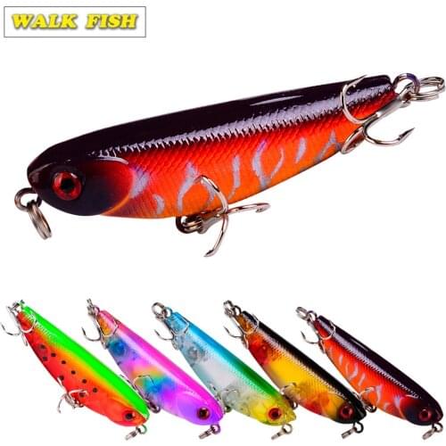 WALK FISH 57mm/4.5g Floating Pencil Fishing Lure Wobbler Artificial Hard Fishing Baits 3D Eyes Saltwater Baits Fishing Tools