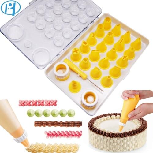 KAIYUE 24pcs DIY Plastic Cake Nozzles Cream Tips Pastry Bag Decorating Tools For Cake Mold Dessert Decorators dekor Bakeware