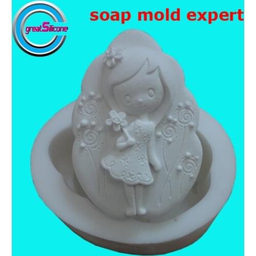 Pretty girl shape soap mold silicone soap molds cooking tools silicone mold for chocolate
