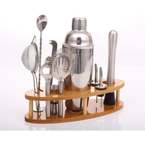 Bartender Kit Copper Coated Stainless Steel Bar Set with Stand Cocktail Maker Set Kit LBShipping