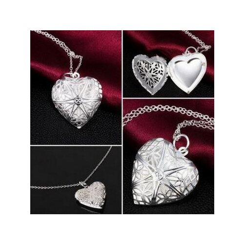 New fashion Hollow pattern love photo frame can open necklace For Women girl Accessories jewelry wholesale