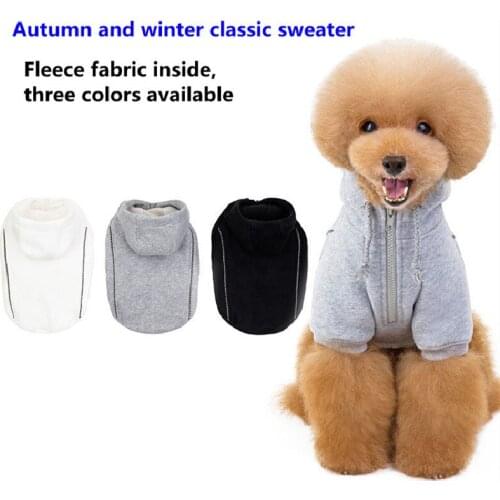 2020 Autumn and Winter Classic New Pet Clothes Fleece Solid Color Dog Sweater Teddy Small and Medium-sized Dog Clothes