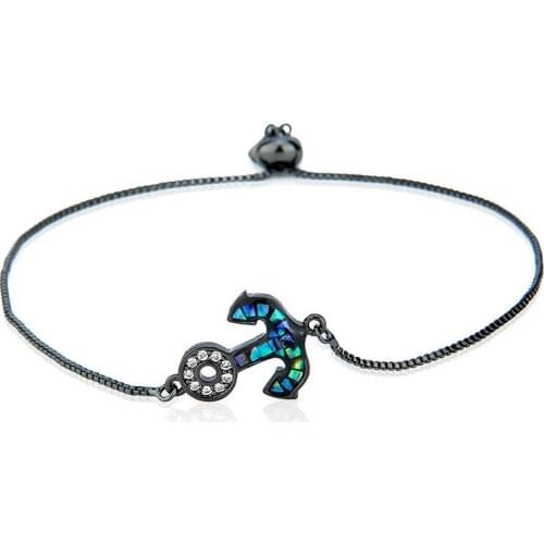 New European and American copper scallop adjustable ladies anchor bracelet pendant bracelet