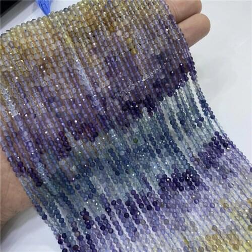 Wholesale Natural Flourites Beads Accessories Faceted 2/3/4mm Small Crystal New DIY Beads For Jewelry Making Bracelet Necklace