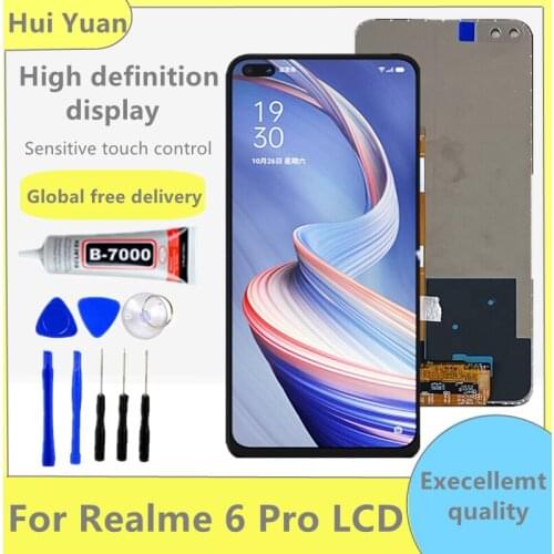 Original 6.6" For Realme 6 Pro RMX2061 RMX2063 LCD Display Touch Panel Digitizer Screen Replacement Parts