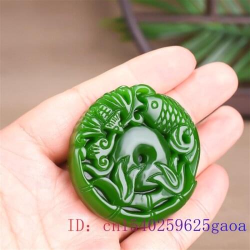 Jade Bat Pendant Necklace Carved Chinese Jewelry Charm Amulet Green Carp Men Natural Gifts Jadeite Women Fashion