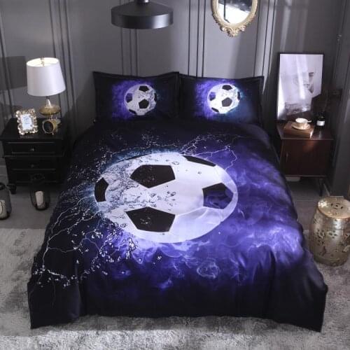 3d Duvet Cover With Zipper Closure Bedding Sets Blue Ball Football Duvet Cover Bedroom Ornament For Children Boy-no Bed Sheet