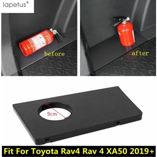 Lapetus For TOYOTA RAV4 RAV 4 XA50 2019 - 2021 Boot Fire Extinguisher Support Beverage Cup Holder Car Trunk Rack Storage Plastic