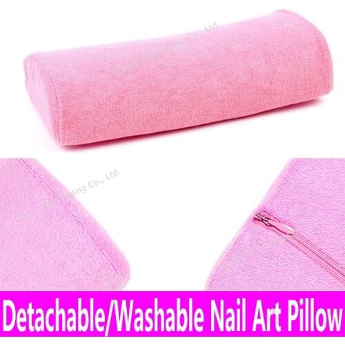 Hand Pillow Detachable Washable Pillow Cover Soft Cushion Rest Pillow Manicure Care Nail Art Tools Semicircular Flocked Cloth