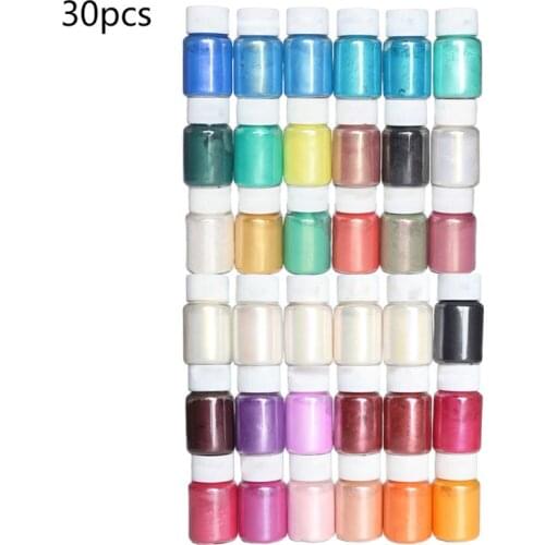 30 Colors Glitter Powder Sequins DIY Handmade Epoxy Resin Dye Pigment Eyeshadow Cosmetic Making Supplies Slime Coloring