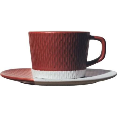 Retro breakfast coffee cup milk cup coarse pottery Japanese coffee mug office water cup plate