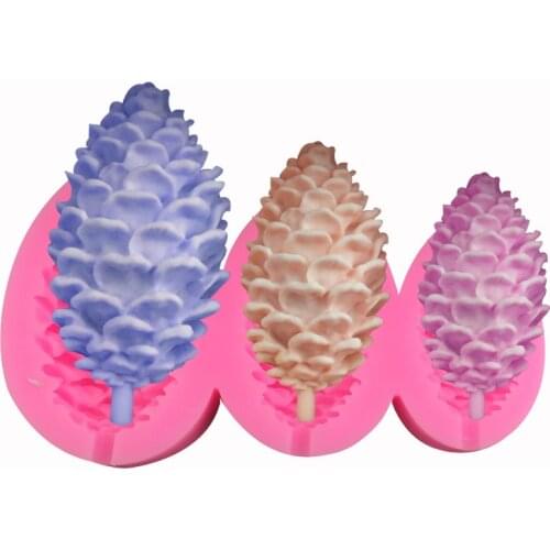 Christmas triplet size pinecone silicone mold chocolate mousse sugar baking mold cake mold gypsum soap mold DIY decoration