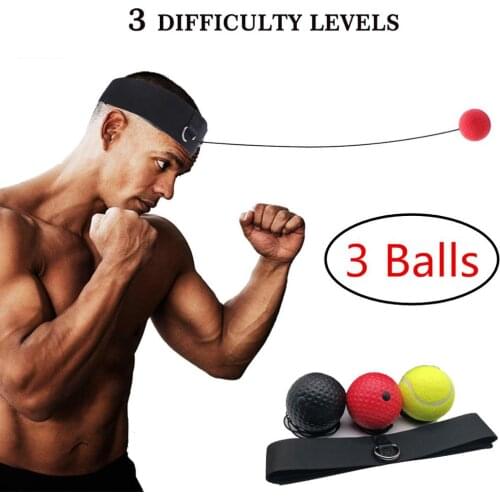 Boxing Reflex Ball Punching Ball Raising Speed Reaction Agility Hand Eye Training With Headband Gym Boxing Fitness Equipment