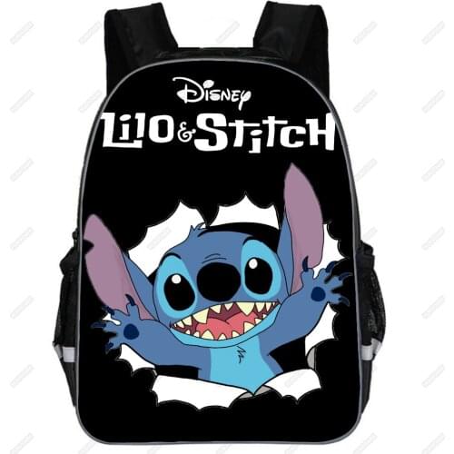 Stitch Cartoon School Bags Capacity Nylon Waterproof Travel Bag Cartoon Disney Backpack 11-16inch Boys Girls Mochila Infantil